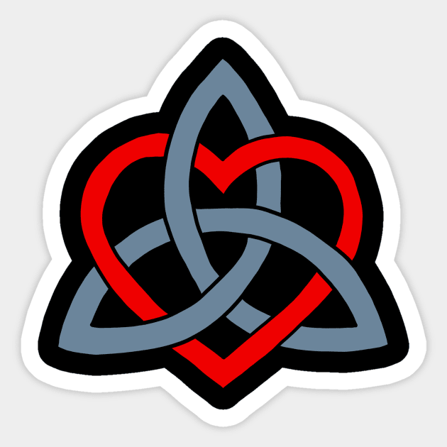 Celtic Heart Knot (red and grey) Sticker by Serene Twilight